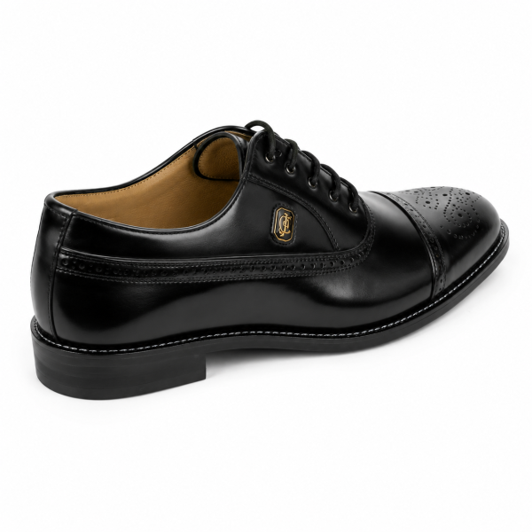 Crockett & Jones Cobbler Black Polished Brogue Lace-Up Shoes – 62.C15263F - Image 4
