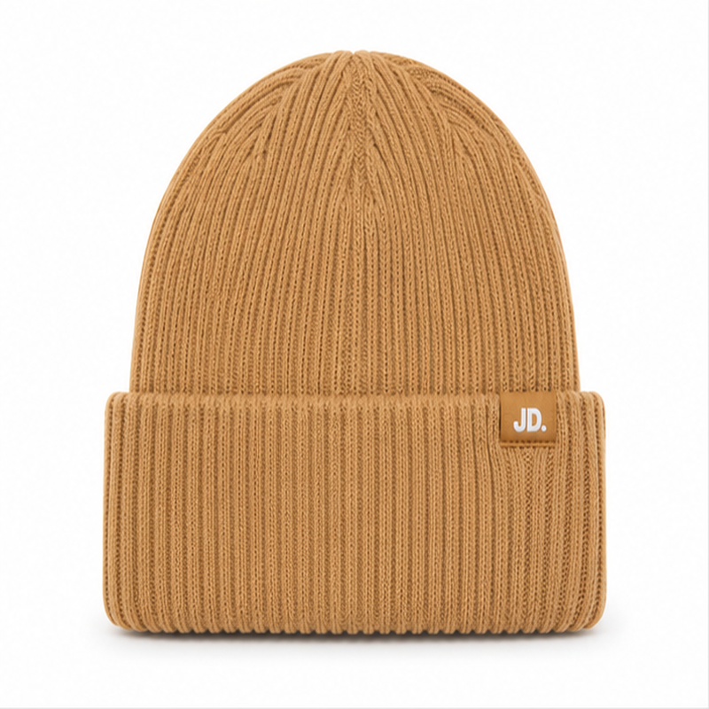 Jonathan D Ribbed Knit Beanie – Camel