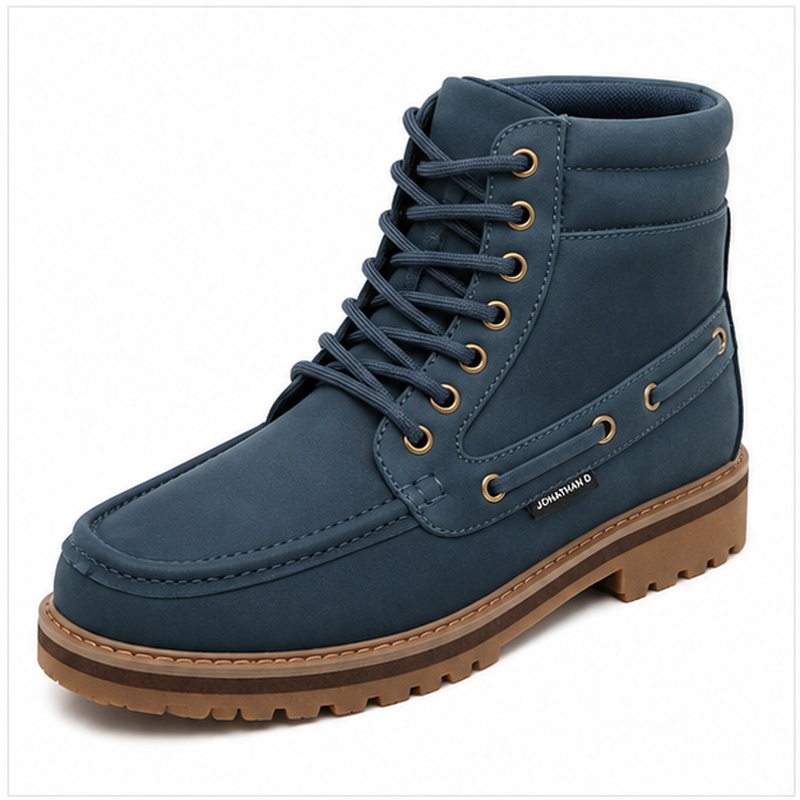 Jonathan D Men’s Teal High-Top Moc Boot – Rugged Lace-Up Casual Boot - Image 3