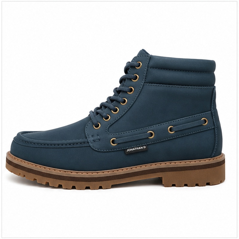 Jonathan D Men’s Teal High-Top Moc Boot – Rugged Lace-Up Casual Boot - Image 4