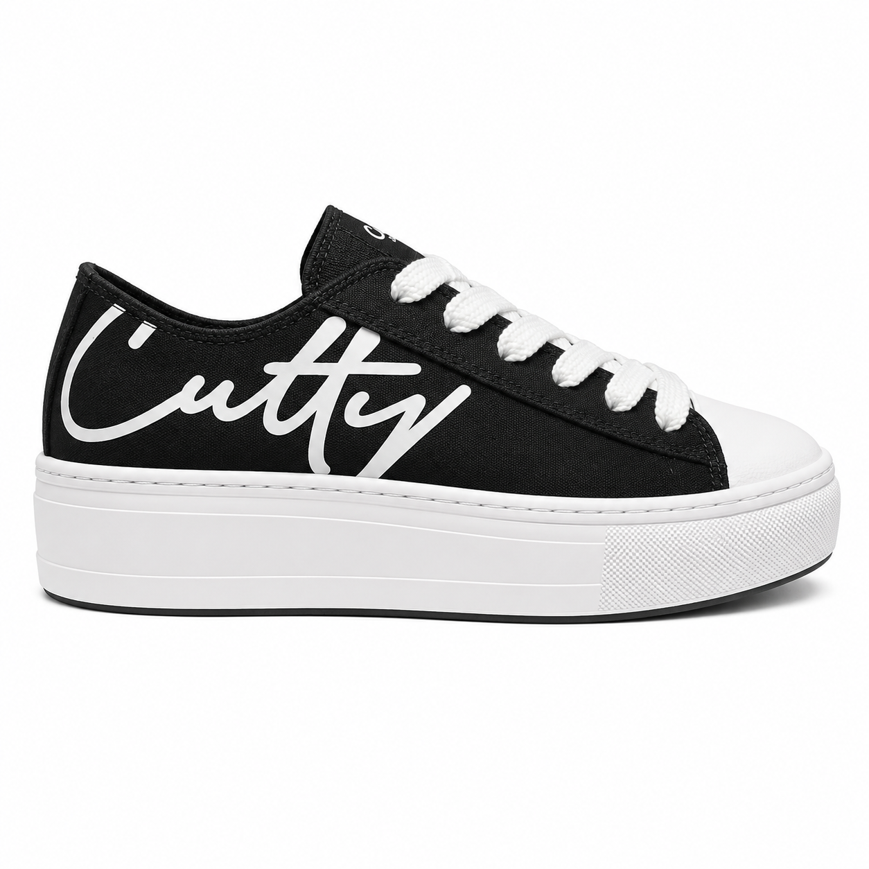 Cutty Tampa Low Sneakers – Black | Chunky Platform Canvas Sneakers - Image 3