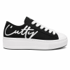 Cutty Tampa Low Sneakers – Black | Chunky Platform Canvas Sneakers