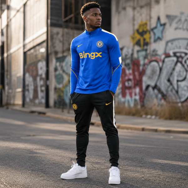 Alternative view of Chelsea 2026/27 Blue Half-Zip Tracksuit Set – PRE-ORDER | Premium Football Training Tracksuit