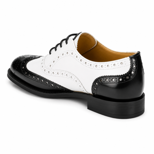 Crockett & Jones Damian Black & White Two-Tone Brogue Shoes – 62.C16692M - Image 5