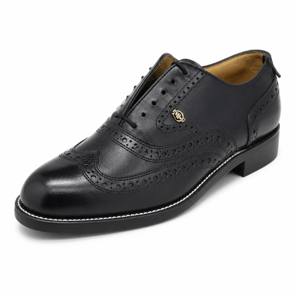 Crockett & Jones Black Buff Calf Full Brogue Oxford Shoes – Style 1688 - Image 4