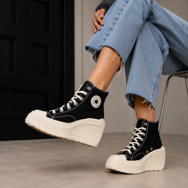 Alternative view of Converse Chuck 70 De Luxe Wedge Hi Ladies – Black/Egret – A06478C