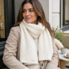 Jonathan D Wales Cable-Knit Scarf – Cream