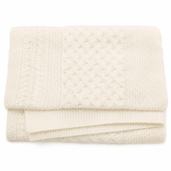 Jonathan D Wales Cable-Knit Scarf – Cream - Image 3