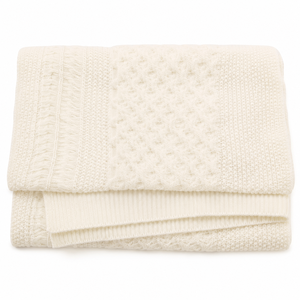 Jonathan D Wales Cable-Knit Scarf – Cream - Image 3