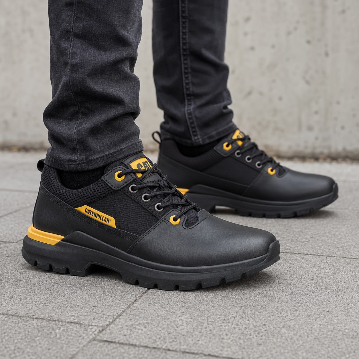 CAT Colorado Sneaker Lo Black / CAT Yellow Men’s Sneakers – P726090 - Image 2