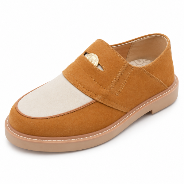 Jonathan D Cassidy Lion Two-Tone Suede Loafer – Tan & Cream | Sizes 6–10 - Image 4
