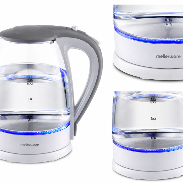 Mellerware 360 Degree 1.8L Glass Cordless Kettle – White - Image 3