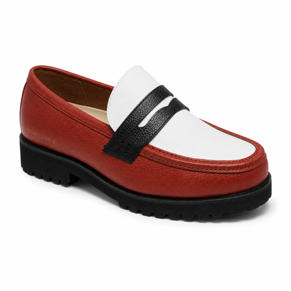 Jonathan D Penny Moc Loafer – Oxblood Red/White/Black