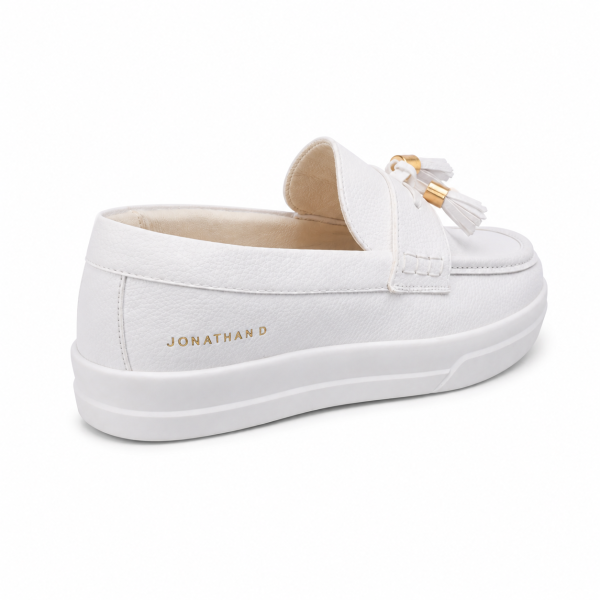 Jonathan D Tassel Platform Loafer – White | Chunky Smart Casual Shoe - Image 4