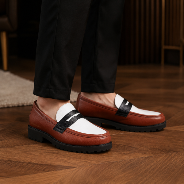 Alternative view of Jonathan D Penny Moc Loafer – Oxblood Red/White/Black