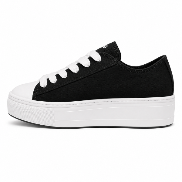 Cutty Tampa Low Sneakers – Black | Chunky Platform Canvas Sneakers - Image 5