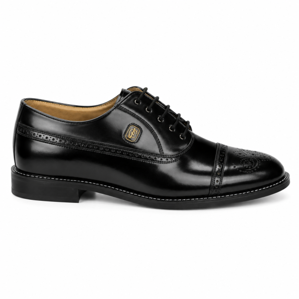 Crockett & Jones Cobbler Black Polished Brogue Lace-Up Shoes – 62.C15263F - Image 5