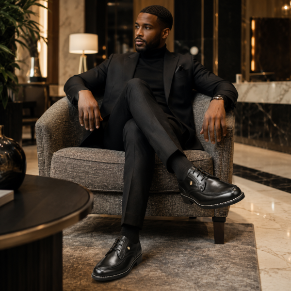 Alternative view of Crockett & Jones George Black Glace Leather Lace-Up Shoes – 62.C16470F