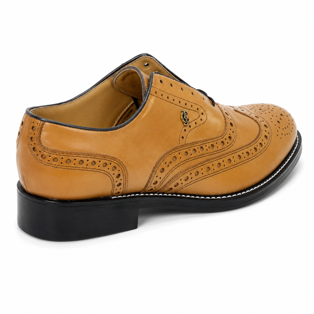 Crockett & Jones Biscuit Buff Calf Full Brogue Leather Shoes – 62.C15800A - Image 6