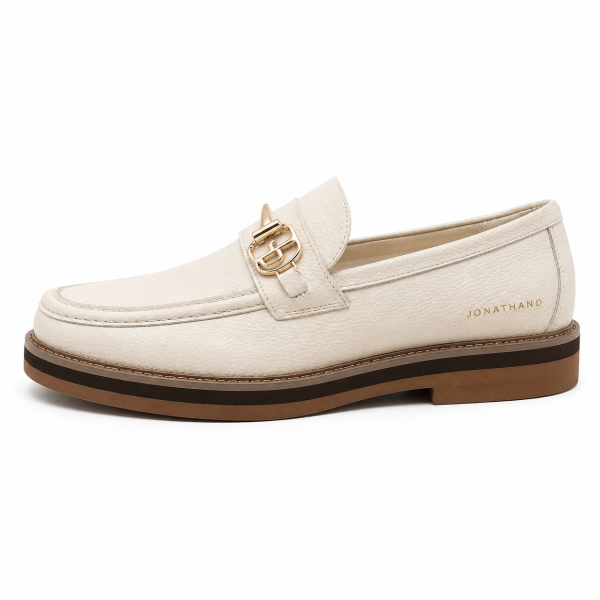 Jonathan D C35 Men’s Cream Monogram Loafer – Gold-Tone Detail | Sizes 6–10 - Image 6