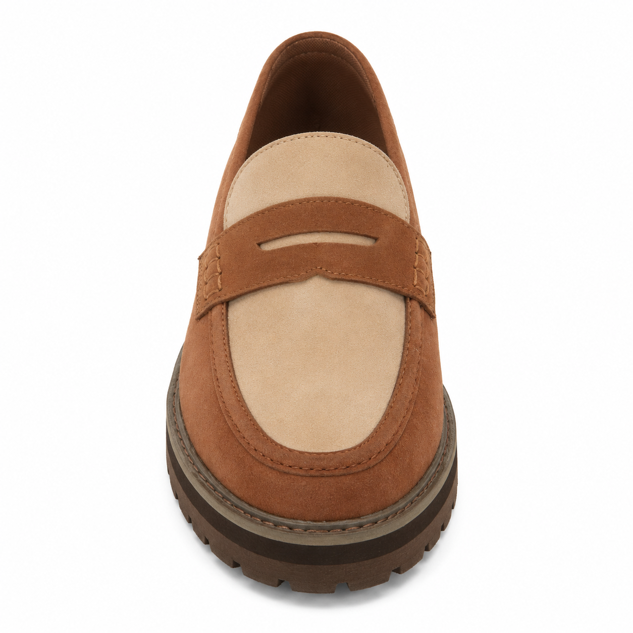 Jonathan D C14 Tan & Brown Two-Tone Moc Loafer – Chunky Sole Smart Casual Shoe - Image 5