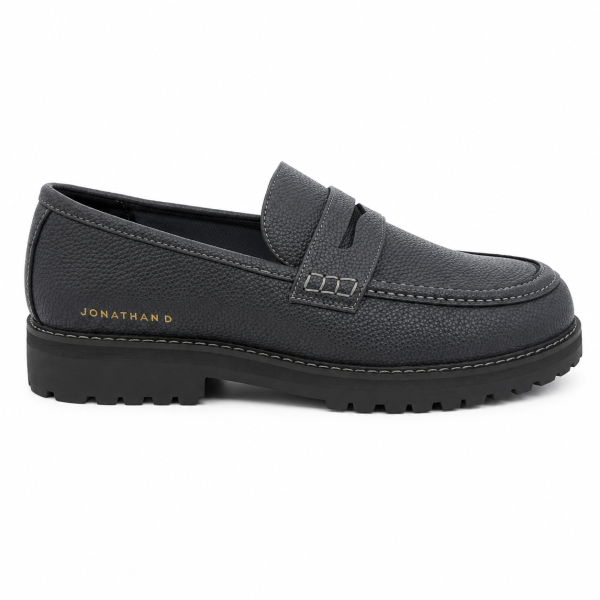 Jonathan D C59 Shadow Pebble Leather Moc Loafer – Chunky Sole Smart Casual Shoe - Image 6