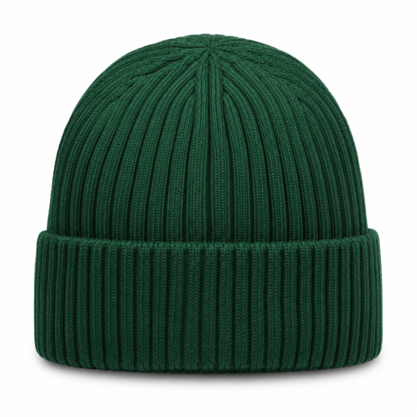 Jonathan D Ribbed Knit Beanie – Forest Green - Image 6