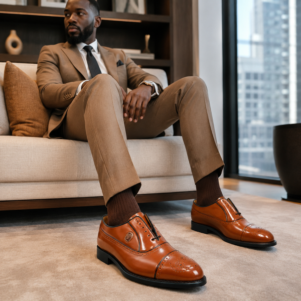 Alternative view of Crockett & Jones Jason Honey Cobbler Brogue Lace-Up Shoes – 62.C15263A