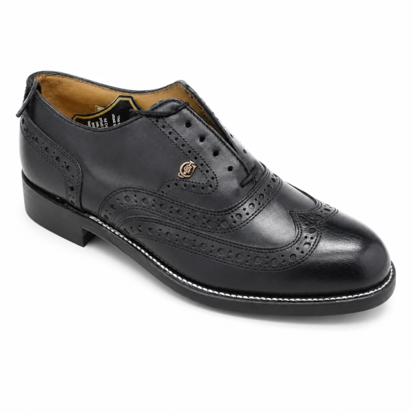 Crockett & Jones Black Buff Calf Full Brogue Oxford Shoes – Style 1688