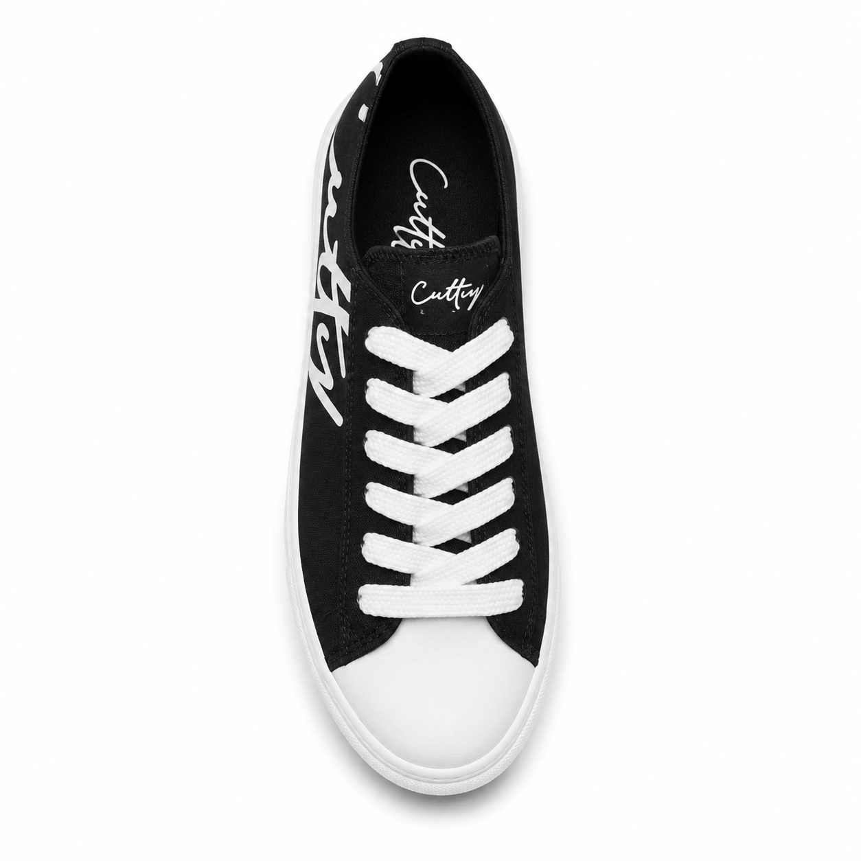 Cutty Tampa Low Sneakers – Black | Chunky Platform Canvas Sneakers - Image 6