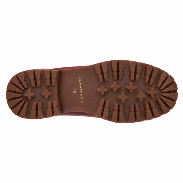 Jonathan D C29 Burgundy, White & Mustard Pebble Moc Loafer – Chunky Sole Smart Casual Shoe - Image 7