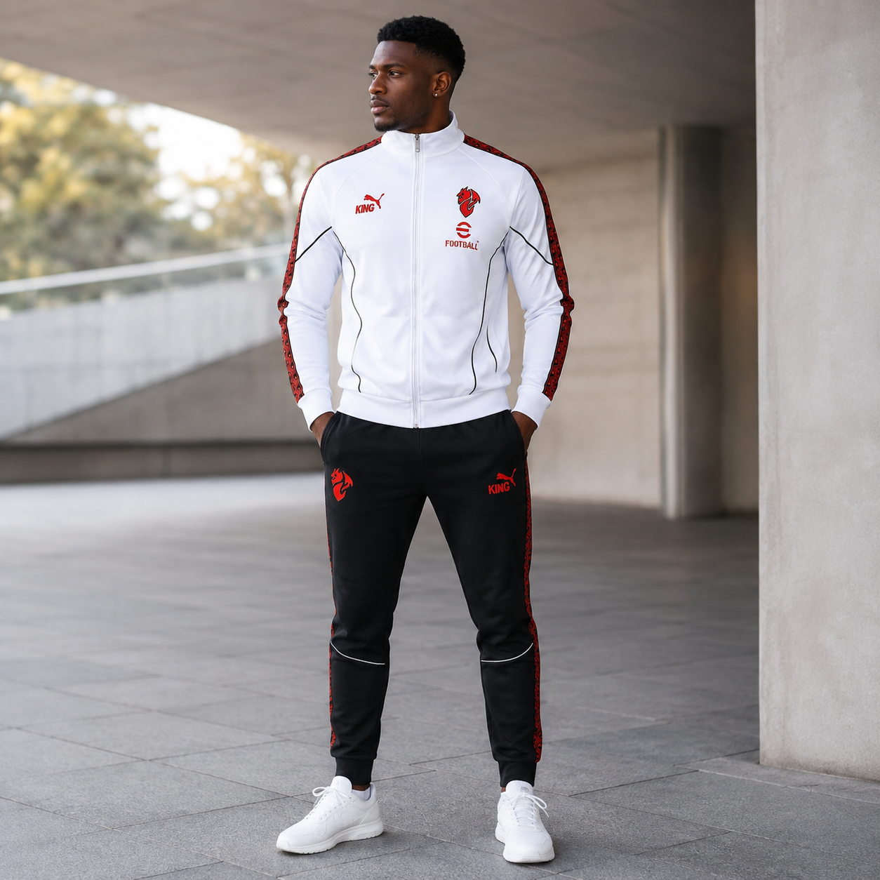 AC Milan 2026 White Full-Zip Tracksuit Set – PRE-ORDER | Premium Football Tracksuit - Image 2
