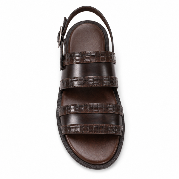 Dakotas L1044 Hi-Shine Sandal – Brown | Men’s Smart Casual Sandal - Image 3