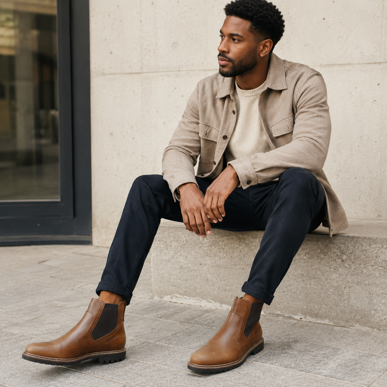Bronx Gladiator Sasso Chelsea Boot – Oatmeal - Image 2