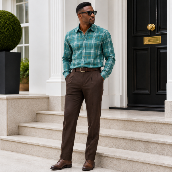 Alternative view of Brentwood Trousers – Chocolate | 100% Venetian Wool Men’s Formal Trousers