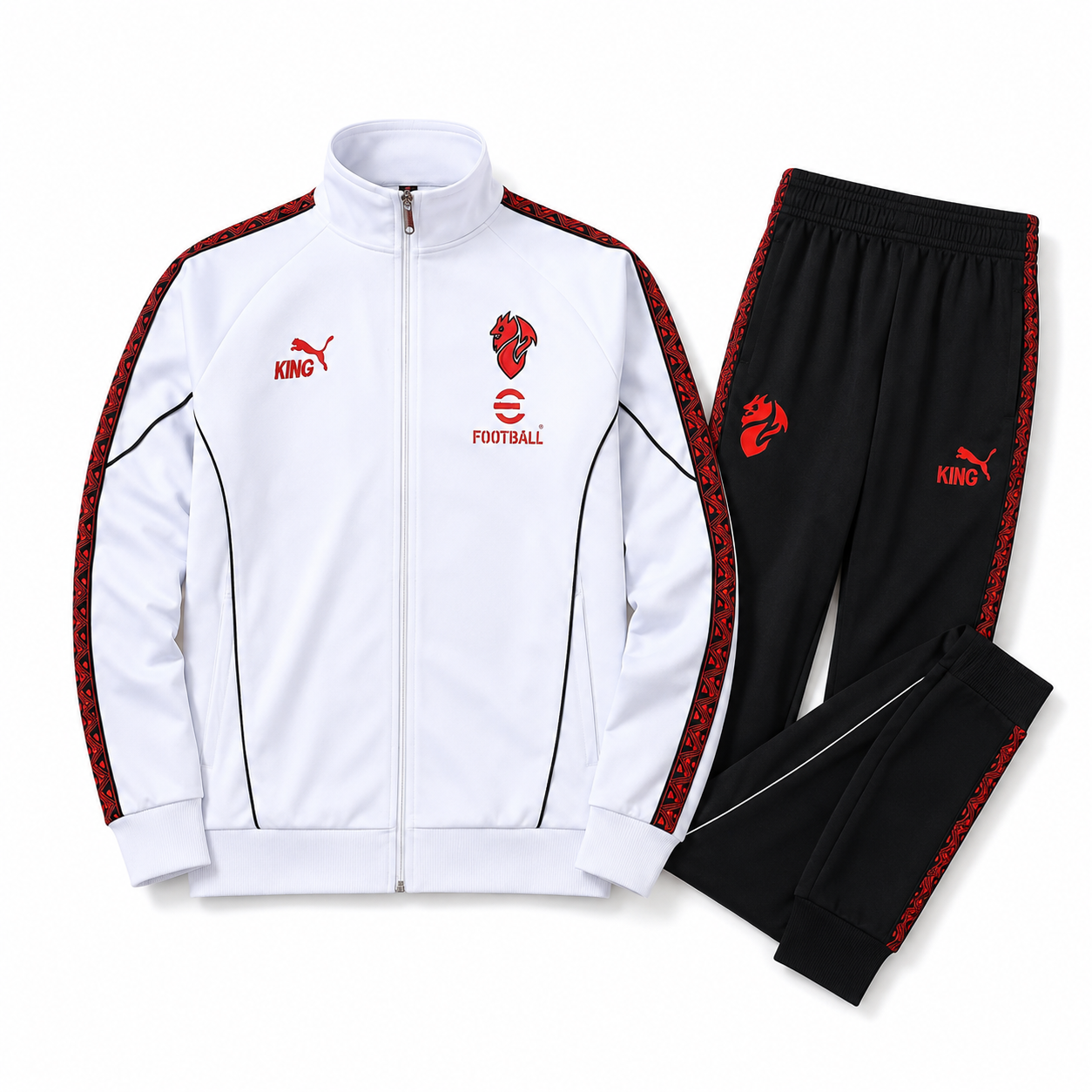 AC Milan 2026 White Full-Zip Tracksuit Set – PRE-ORDER | Premium Football Tracksuit - Image 3