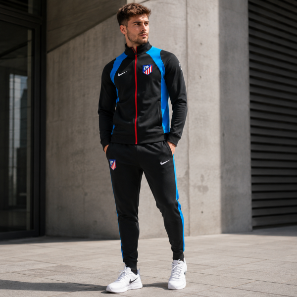 Alternative view of Atletico Madrid 2026/27 Black Full-Zip Tracksuit Set – PRE-ORDER | Premium Football Tracksuit