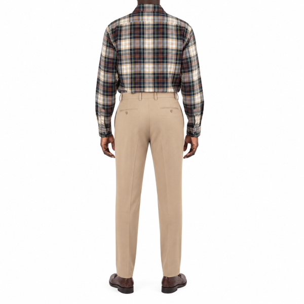 Brentwood Trousers – Khaki | 100% Venetian Wool Men’s Formal Trousers - Image 6