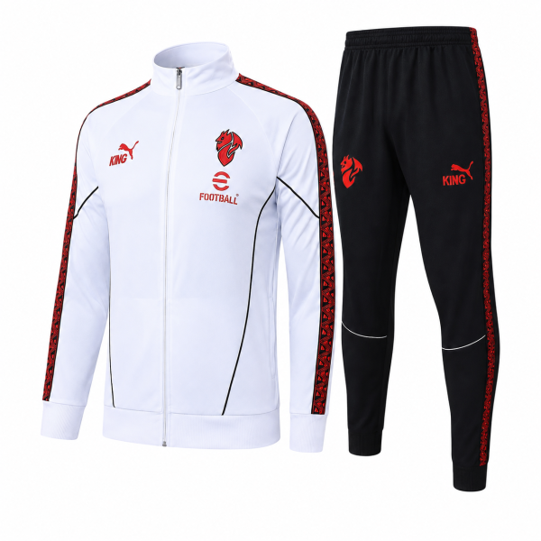 AC Milan 2026 White Full-Zip Tracksuit Set – PRE-ORDER | Premium Football Tracksuit - Image 6