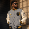 Cutty C Mighty Champion Varsity Jacket – Grey & Cream