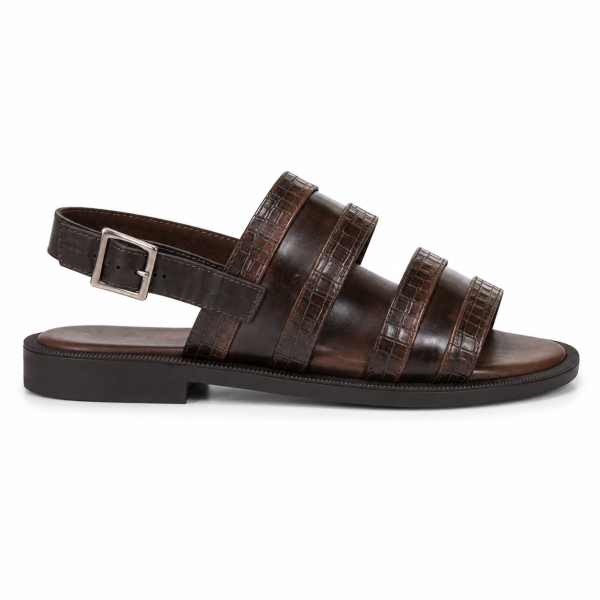 Dakotas L1044 Hi-Shine Sandal – Brown | Men’s Smart Casual Sandal - Image 4