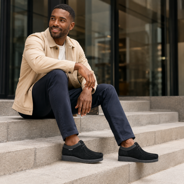 Alternative view of Grasshoppers Denver Black Suede Moccasins – Men’s Casual Shoes