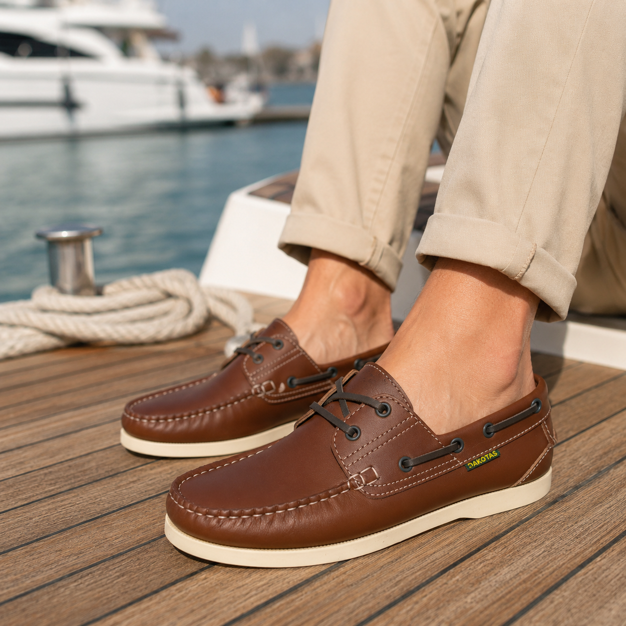 Dakotas Wes Docksider Boat Shoe – Tan – Size 4 | Last Pair