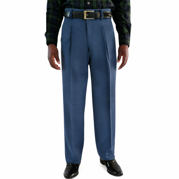Brentwood Trousers – Airforce Blue | 100% Venetian Wool Men’s Formal Trousers