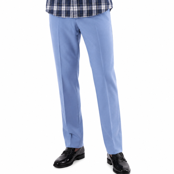 Brentwood Trousers – Powder Blue | 100% Venetian Wool Men’s Formal Trousers