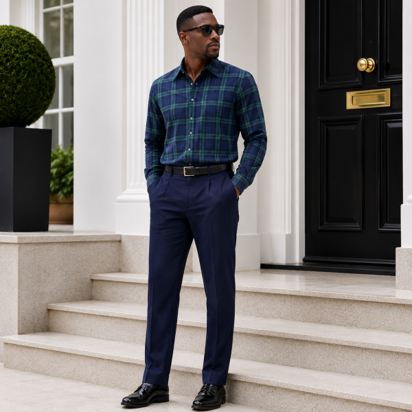 Alternative view of Brentwood Trousers – Navy | 100% Venetian Wool Men’s Formal Trousers