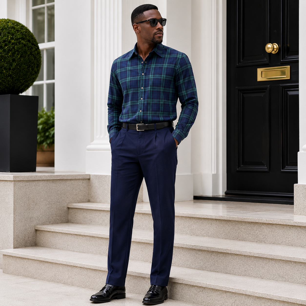Brentwood Trousers – Navy | 100% Venetian Wool Men’s Formal Trousers - Image 2