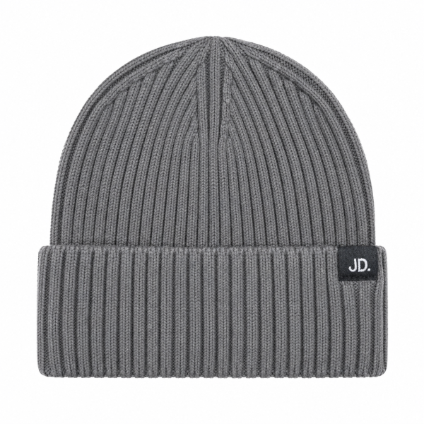 Jonathan D Ribbed Knit Beanie – Grey