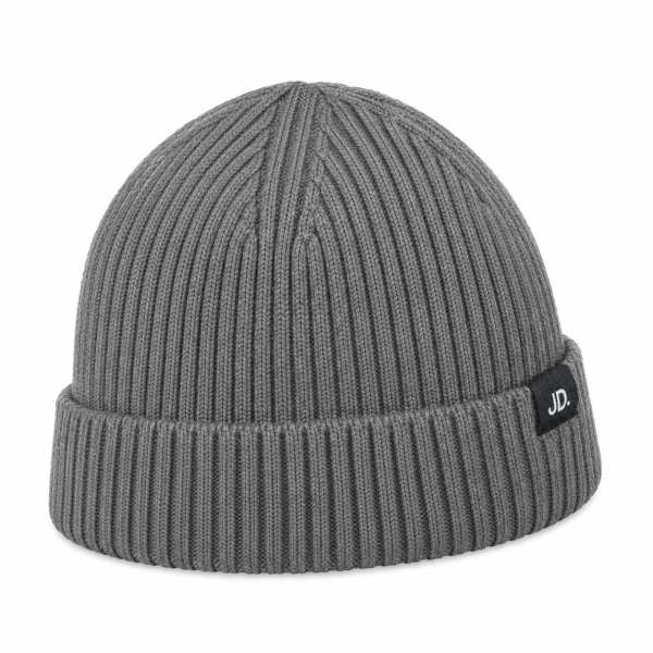 Jonathan D Ribbed Knit Beanie – Grey - Image 5