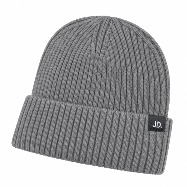 Jonathan D Ribbed Knit Beanie – Grey - Image 6